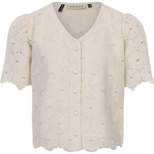 Looxs 10Sixteen Blouse lange mouw beige (Maat: 140) - Effen - Halslijn: V-hals,