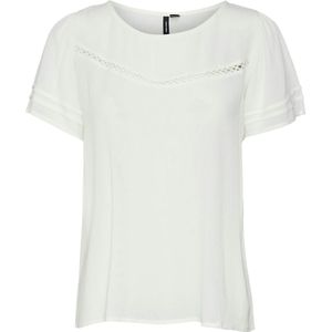 Vero moda T-shirt ecru (Maat: M) - Effen - Halslijn: Ronde hals,