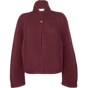 FFC Fashion Dames vest bordeaux (Maat: M) - Effen - Halslijn: Opstaande kraag,