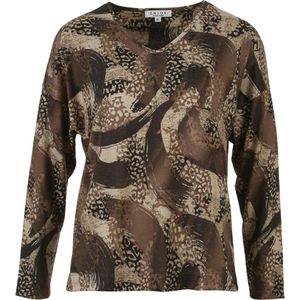 Enjoy Top bruin (Maat: S) - Halslijn: V-hals,