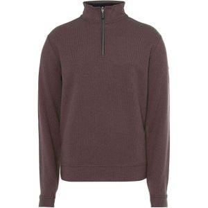 Baileys Trui met rits bruin (Maat: L) - Halslijn: Opstaande kraag met rits,