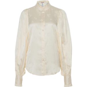 Twinset Blouse ecru (Maat: 36) - Effen - Halslijn: Opstaande kraag,