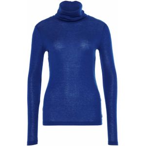 Closed Longsleeve blauw (Maat: L) - Effen - Halslijn: Col,