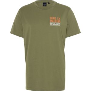 Deus T-shirt groen (Maat: M) - Tekst - Halslijn: Ronde hals,