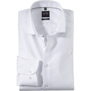 Olymp Level 5 Overhemd lange mouw wit (Maat: 40) - Effen
