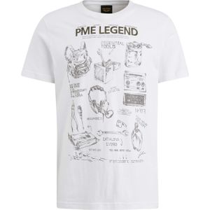 PME Legend T-shirt wit (Maat: XL) - TekstFotoprint - Halslijn: Ronde hals,