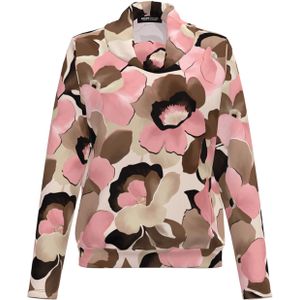 Frank Walder - Dames Longsleeve - Roze - Bloemen - Halslijn Col