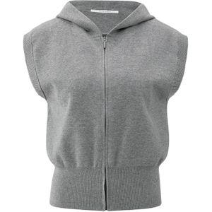 YAYA Vest grijs (Maat: M) - Effen - Halslijn: Capuchon,