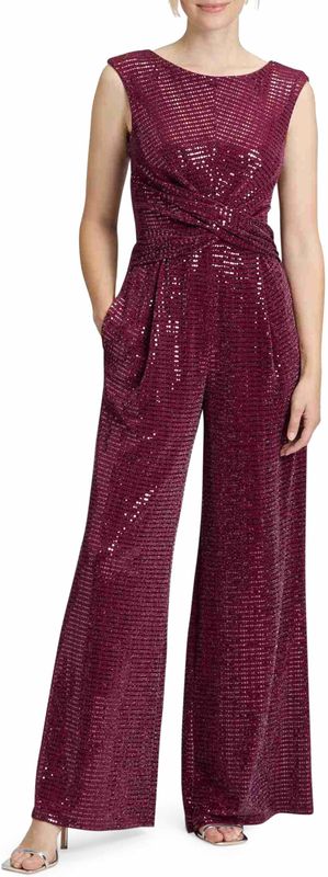 Vera Mont - Jumpsuit - Rood - Glitter Look - Elegant Silhouette