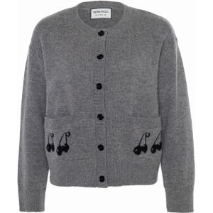 Berenice Dames vest grijs (Maat: M) - Halslijn: Ronde hals,