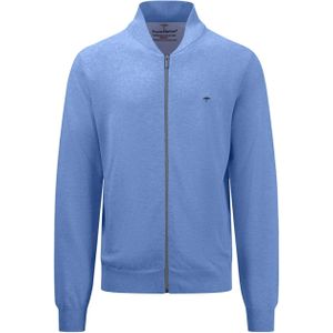 Fynch-Hatton Vest blauw (Maat: 2XL) - Effen - Halslijn: Opstaande kraag,
