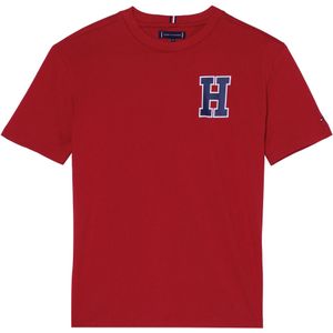 Tommy Hilfiger T-shirt rood (Maat: 140) - TekstFotoprint - Halslijn: Ronde hals,