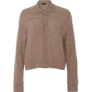 OPUS Dames vest bruin (Maat: 36) - Effen - Halslijn: Polokraag,