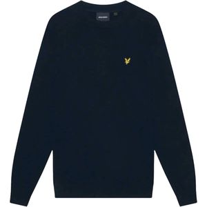 Lyle & Scott Heren trui blauw (Maat: XL) - Effen - Halslijn: Ronde hals,