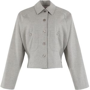 Moscow Dames blouse grijs (Maat: L) - Mélange - Halslijn: Polokraag,