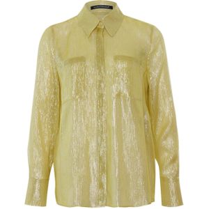 LUISA CERANO Blouse geel (Maat: 42) - Effen - Halslijn: Kraag,