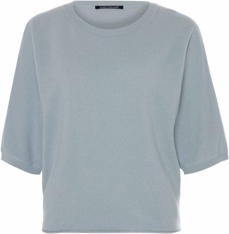 LUISA CERANO - Trui - Blauw - Effen - Pullover uit Kaschmir-Mix