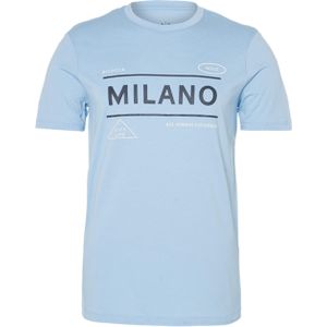 Armani Exchange T-shirt blauw (Maat: M) - Tekst - Halslijn: Ronde hals,