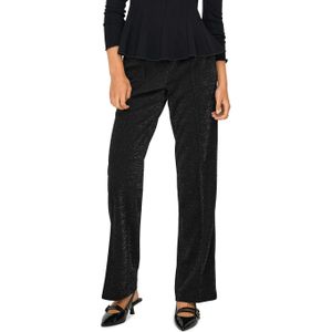 Only - ONLPOPTRASH - Glitterbroek - Zwart - Regular Fit - Rechte Pijpen