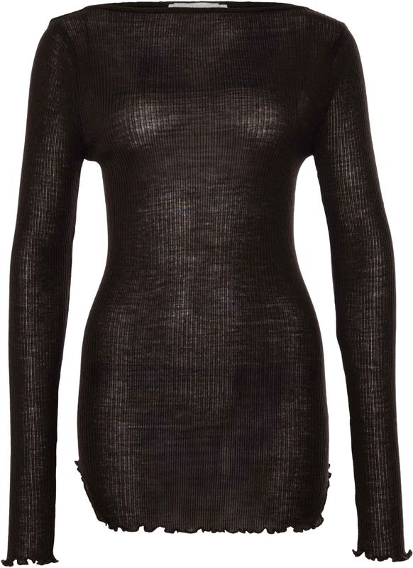 Seamless - Basic Shirt - Donkerbruin - Lange Mouwen - Aansluitende Pasvorm