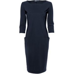 MOQ Dames jurk blauw (Maat: 42) - Effen - Halslijn: Ronde hals,