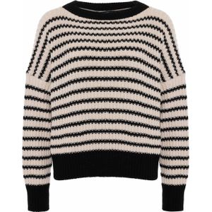 Weekend MaxMara Dames trui beige (Maat: S) - Streep - Halslijn: Ronde hals,