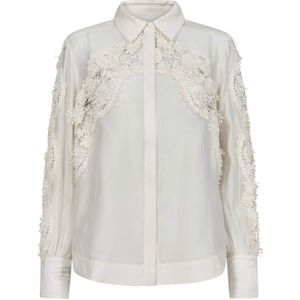Cph Muse Blouse ecru (Maat: L) - Effen - Halslijn: Polokraag,