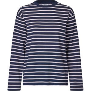Envii Dames longsleeve blauw (Maat: XS) - Streep - Halslijn: Ronde hals,