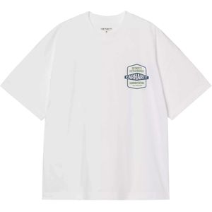 Carhartt WIP Heren t-shirt wit (Maat: S) - Fotoprint - Halslijn: Ronde hals,