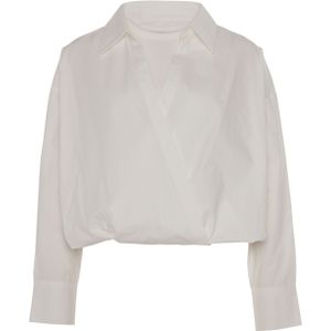 SUNCOO Blouse wit (Maat: L) - Effen - Halslijn: V-hals,