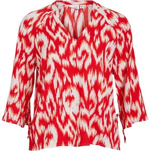 Vila Blouse rood (Maat: S) - Halslijn: V-hals,