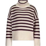 In Shape - Trui - Ecru - Streep - Halslijn: Opstaande Kraag