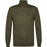 Profuomo - Turtleneck Trui - Olijfgroen - Merino Wol - Modern-fit