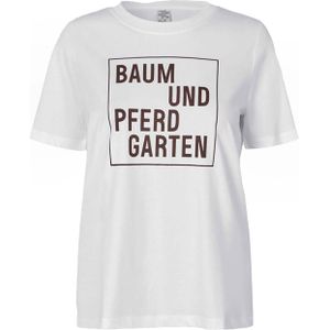 Baum und Pferdgarten T-shirt wit (Maat: M) - Tekst - Halslijn: Ronde hals,