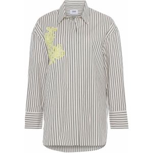 CKS Dames blouse groen (Maat: S) - Streep - Halslijn: Polokraag,