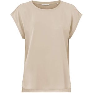 YAYA T-shirt beige (Maat: 38) - Effen - Halslijn: Ronde hals,