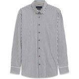 Bugatti - Overhemd - Marine - Lange Mouwen - Easycare - Gestreept - Katoen