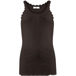 CC Heart Top zwart (Maat: S) - Effen - Halslijn: Ronde hals,