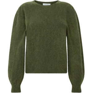 Aaiko Dames trui groen (Maat: XS) - Effen - Halslijn: Ronde hals,
