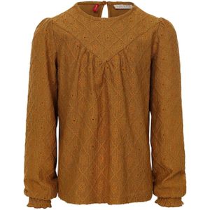 Looxs Little Blouse lange mouw geel (Maat: 104) - Effen - Halslijn: Ronde hals,