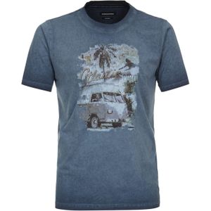 Casa Moda T-shirt blauw (Maat: 2XL) - Fotoprint - Halslijn: Ronde hals,