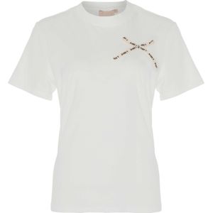 Josh V T-shirt ecru (Maat: L) - Effen - Halslijn: Ronde hals,