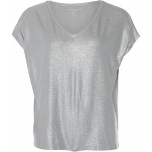 Majestic Filatures T-shirt zilver (Maat: 42) - Glitter - Halslijn: V-hals,