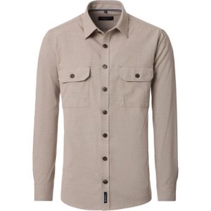 Casa Moda Heren overhemd lange mouw beige (Maat: L) - Mélange