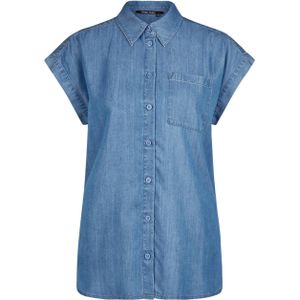 Marc Aurel Blouse blauw (Maat: 44) - Effen - Halslijn: Kraag,