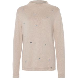 Golléhaug Dames trui beige (Maat: 40) - Halslijn: Opstaande kraag,