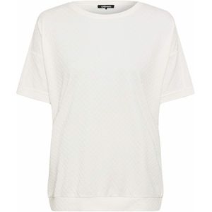 Olsen T-shirt ecru (Maat: 42) - Effen - Halslijn: Ronde hals,