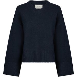 Neo Noir Dames trui blauw (Maat: 42) - Effen - Halslijn: V-hals,