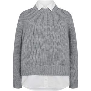 Cph Muse Dames trui grijs (Maat: S-M) - Effen - Halslijn: Polokraag,