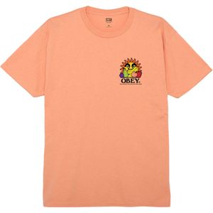 Obey T-shirt oranje (Maat: S) - Fotoprint - Halslijn: Ronde hals,